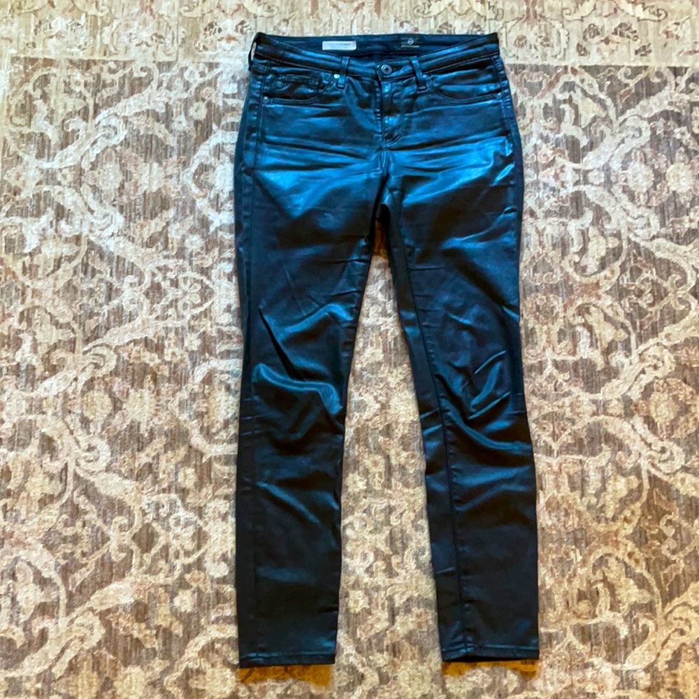 Black coated skinny jeans from AG